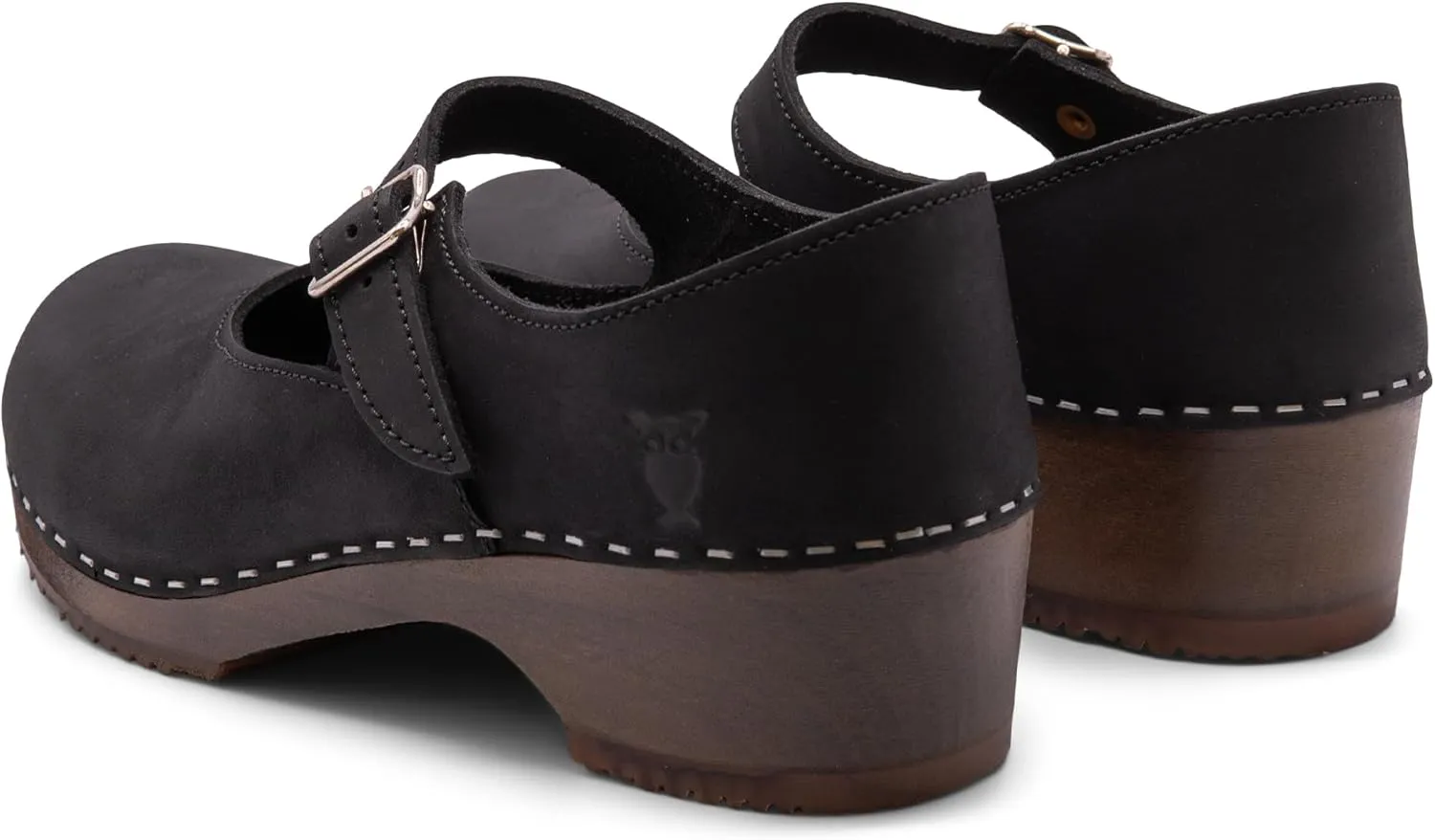 Sandgrens Handmade Swedish Wood Clogs for Women, Low Heel Sandals | Mary Jane