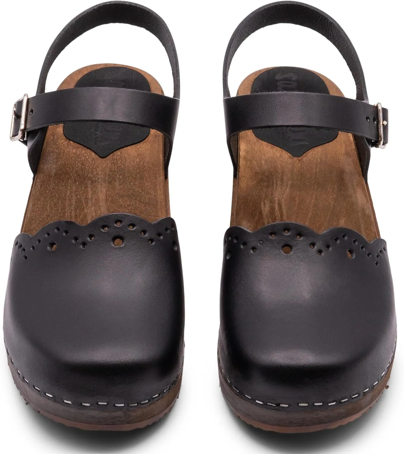 Sandgrens Handmade Swedish Wood Clogs for Women, Low Heel Sandals | Milan