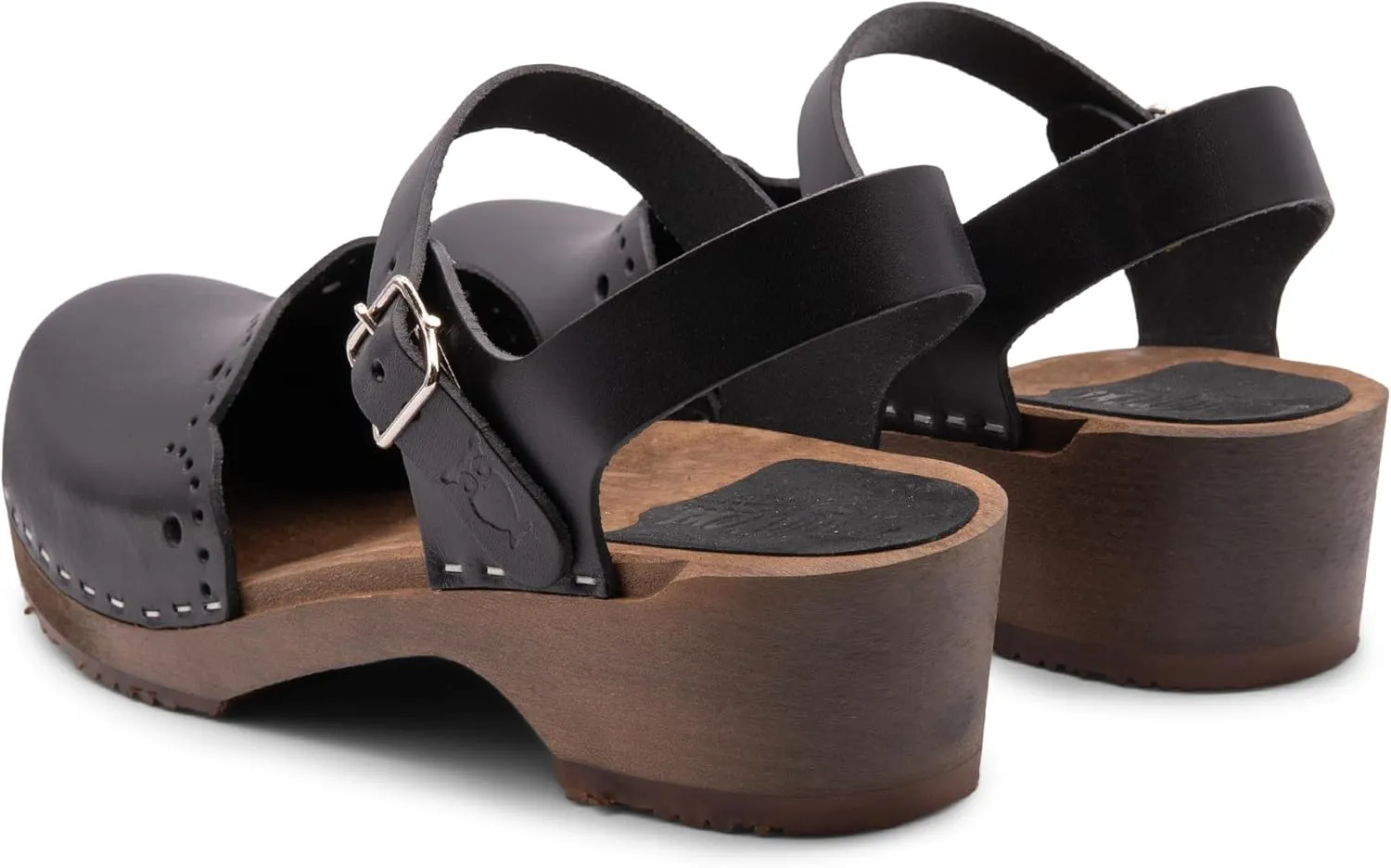 Sandgrens Handmade Swedish Wood Clogs for Women, Low Heel Sandals | Milan