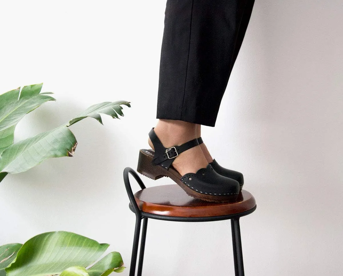 Sandgrens Handmade Swedish Wood Clogs for Women, Low Heel Sandals | Milan