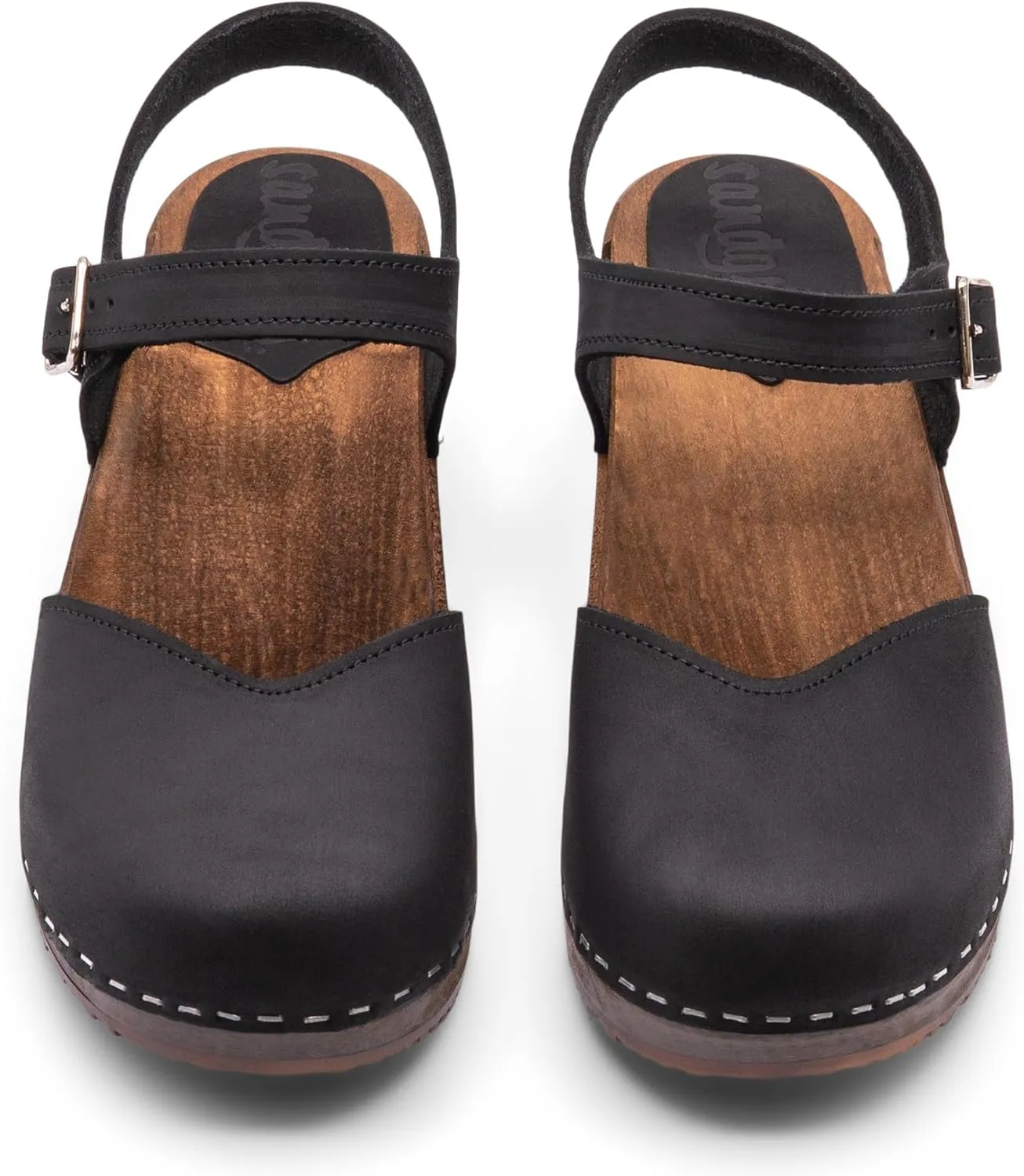 Sandgrens Handmade Swedish Wood Clogs for Women, Low Heel Sandals | Saragasso