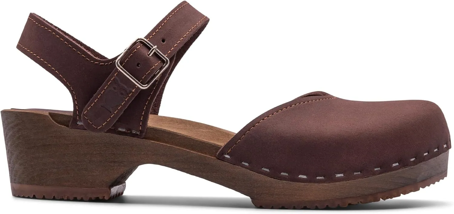 Sandgrens Handmade Swedish Wood Clogs for Women, Low Heel Sandals | Saragasso