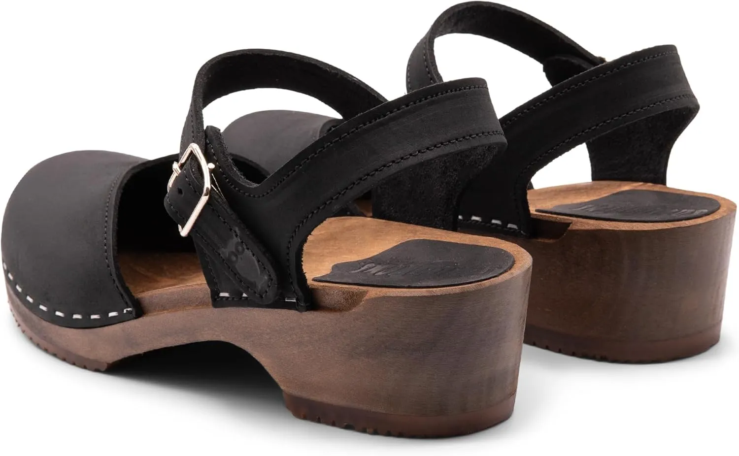 Sandgrens Handmade Swedish Wood Clogs for Women, Low Heel Sandals | Saragasso
