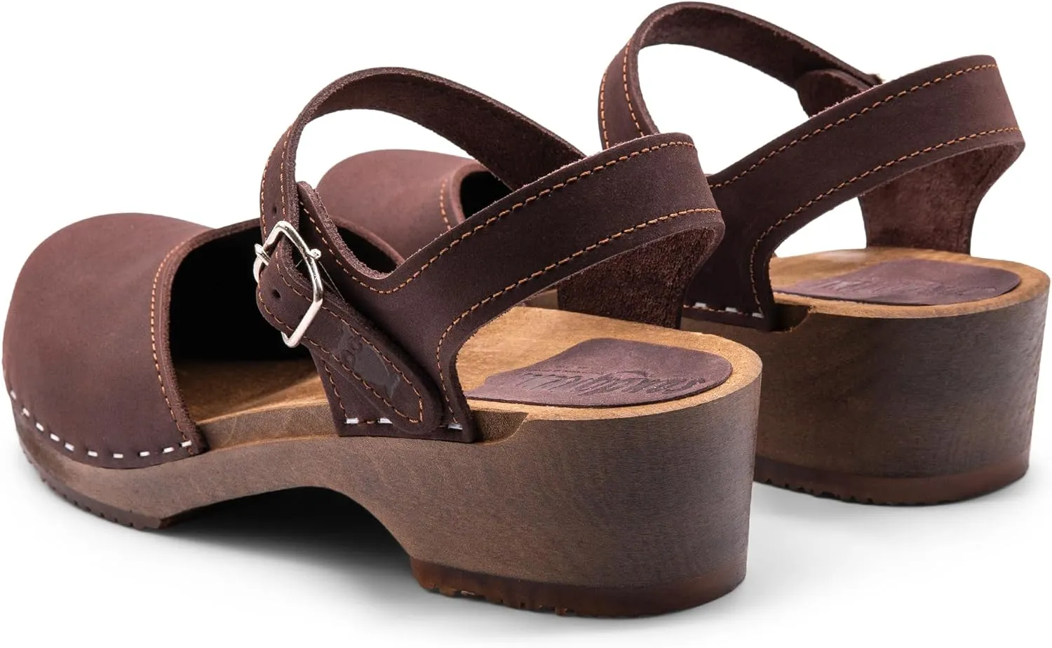Sandgrens Handmade Swedish Wood Clogs for Women, Low Heel Sandals | Saragasso