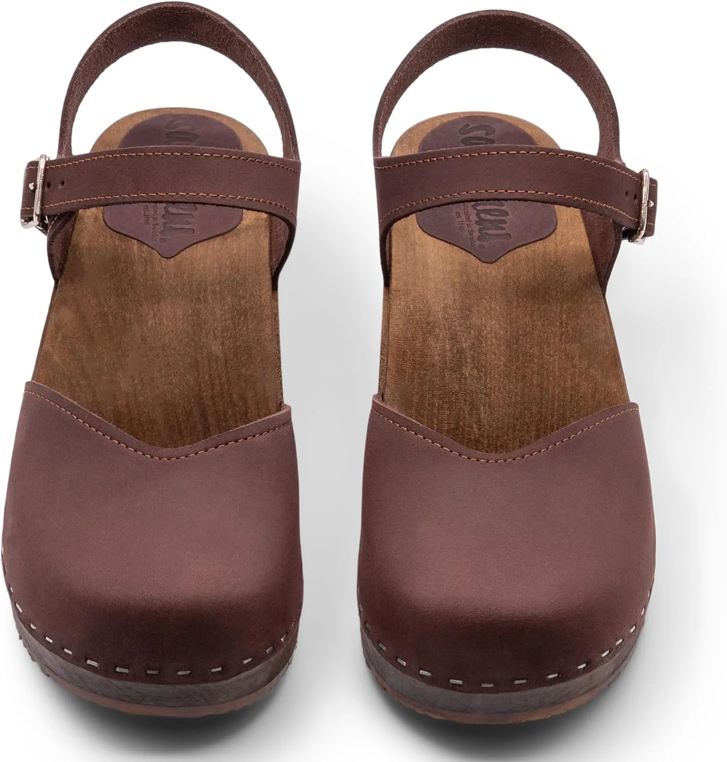 Sandgrens Handmade Swedish Wood Clogs for Women, Low Heel Sandals | Saragasso