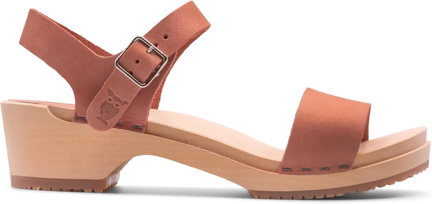 Sandgrens Handmade Swedish Wood Clogs for Women, Low Heel Sandals | Vienna Low