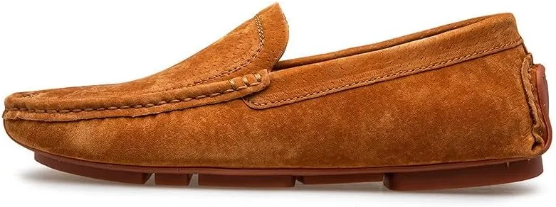 Santimon Mens Driving Penny Loafers Suede Moccasins Slip On Casual Dress Wide Boat Shoes
