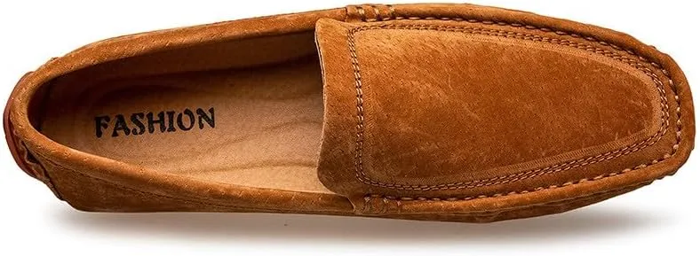 Santimon Mens Driving Penny Loafers Suede Moccasins Slip On Casual Dress Wide Boat Shoes