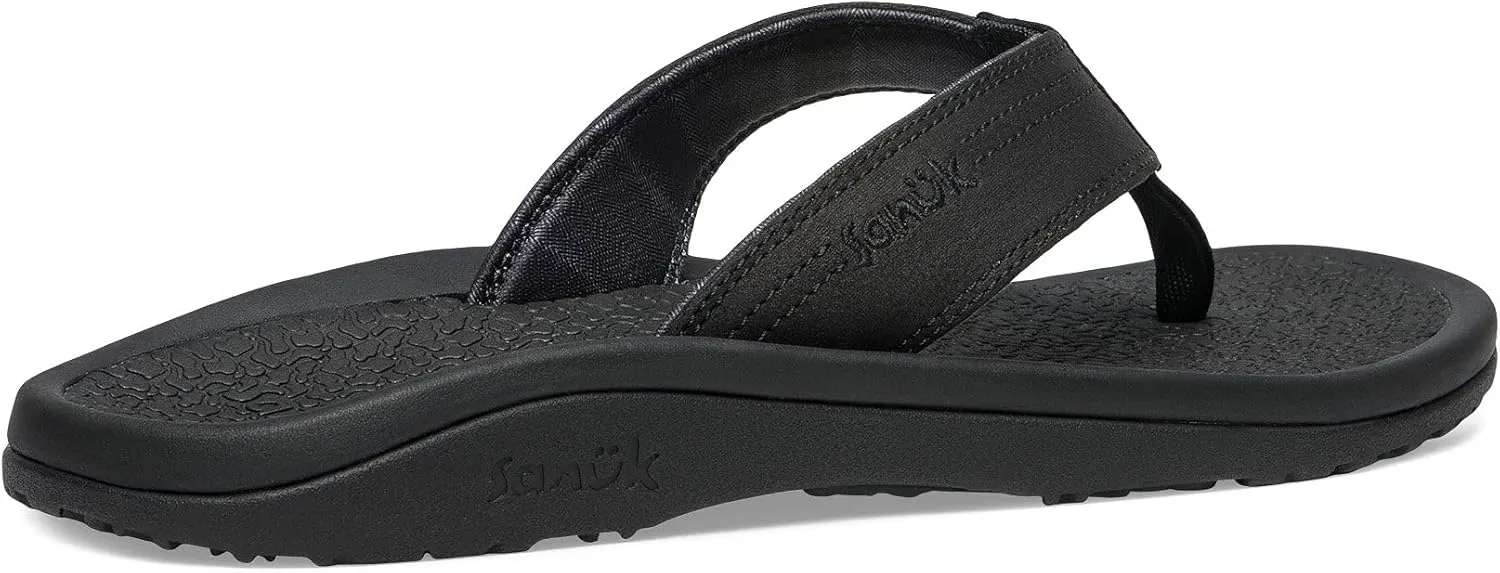 Sanuk On the Rocks Men's Beach Sandals | Flip Flops for Men | Quick Dry Flip-Flop Slides | Supportive & Lightweight | Arch Support Footbed