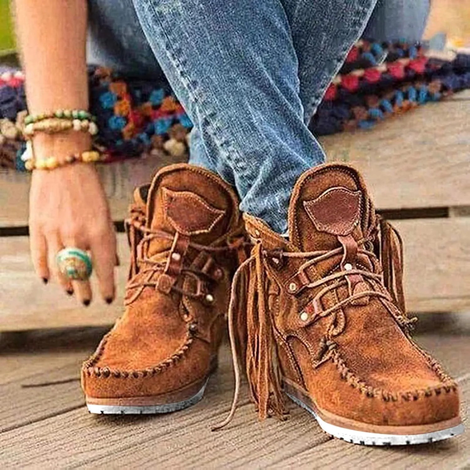 SBGMoSJ Ankle Boots Wedge Heel Ankle Boots Black Wedge Heel Booties Casual Shoes for Women Womens Ankle Boots Wedge Brown Comfortable Wide Fit Black Booties Women's Wide Width Cowboy Ankle Boots
