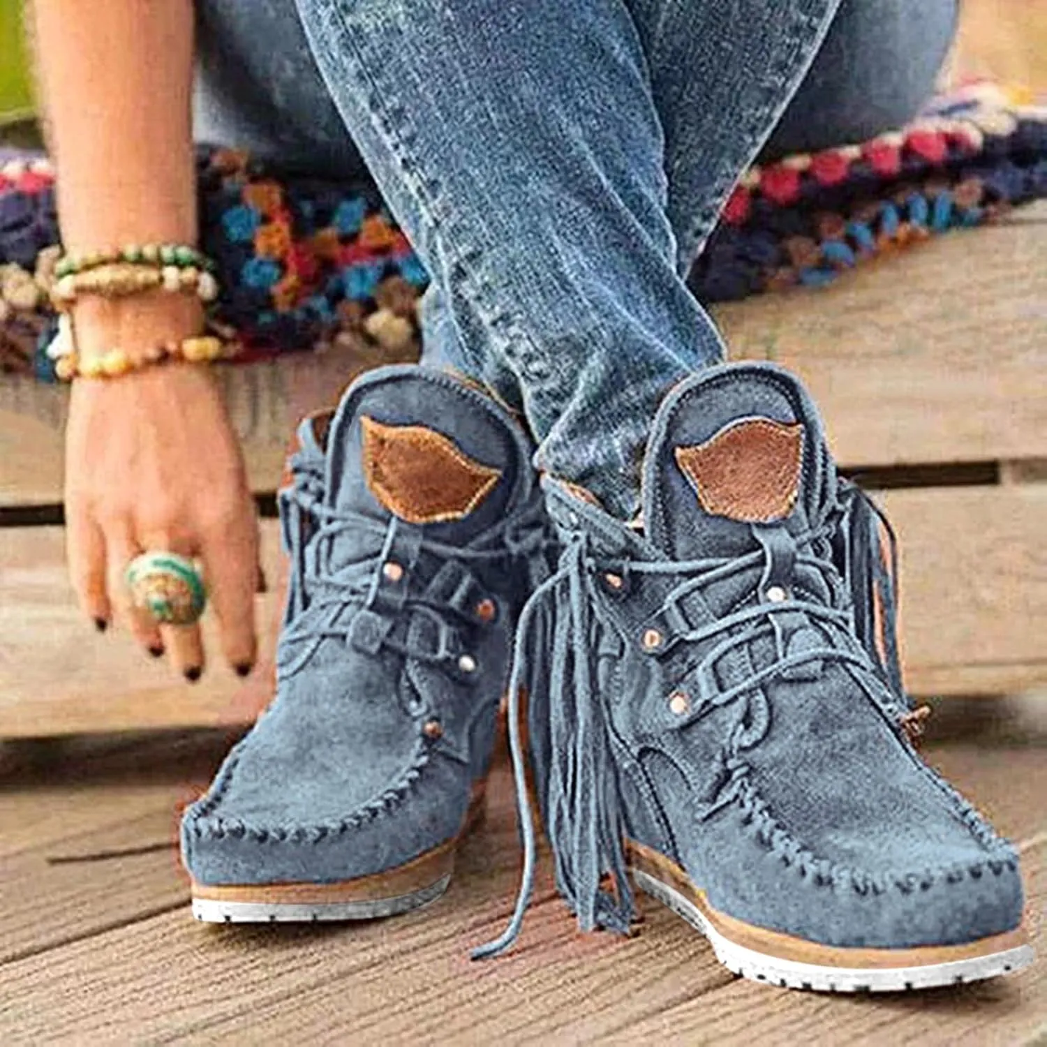 SBGMoSJ Black Lace Up Ankle Boots Women's Fashion Ankle Boots Chunky High Heel Booties Black Booties for Women Chunky Heel Women Booties Ankle Boot Women Low Heel