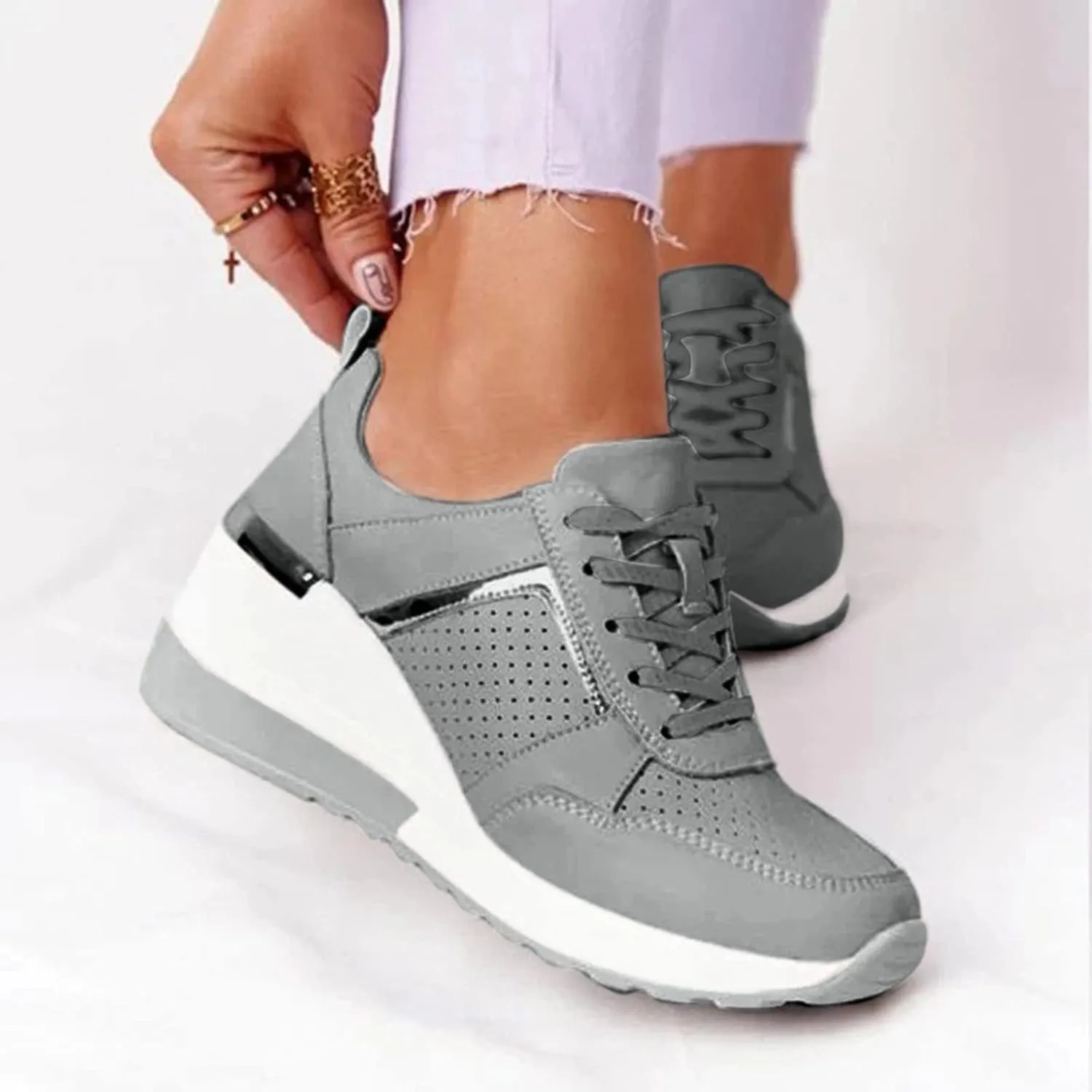 SBGMoSJ Sneakers for Women Womens Black Slip Resistant Tennis Shoes Women's Tennis Shoes Size 8 1/2 Wedge Sneakers for Women Size 11 Wide Womens Shoes Slip Ons Flats Fall 2023