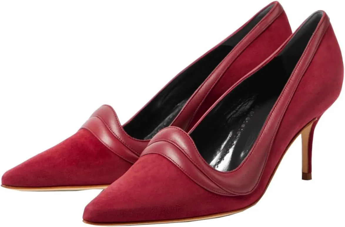 SHODENSE Women Pointed Toe Stiletto Heel Pumps Slip On Suede Dress High Heels Sexy 3 inch Stiletto High Heels Pointy Closed Toe Dress Heels Party Wedding Chic 4-11 M US