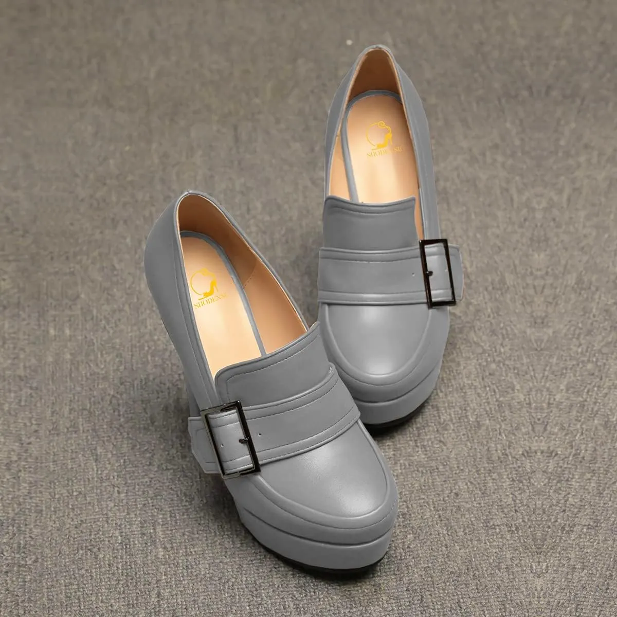 SHODENSE Women Vintage Chunky Platform Loafers Pumps Tassel Round Closed Toe Slip On Suede Block High Heel Dress Loafer Shoes Buckle Strap Oxford Loafers Fringe Pump Dressy Chic Sexy Y2k 4-11 M US