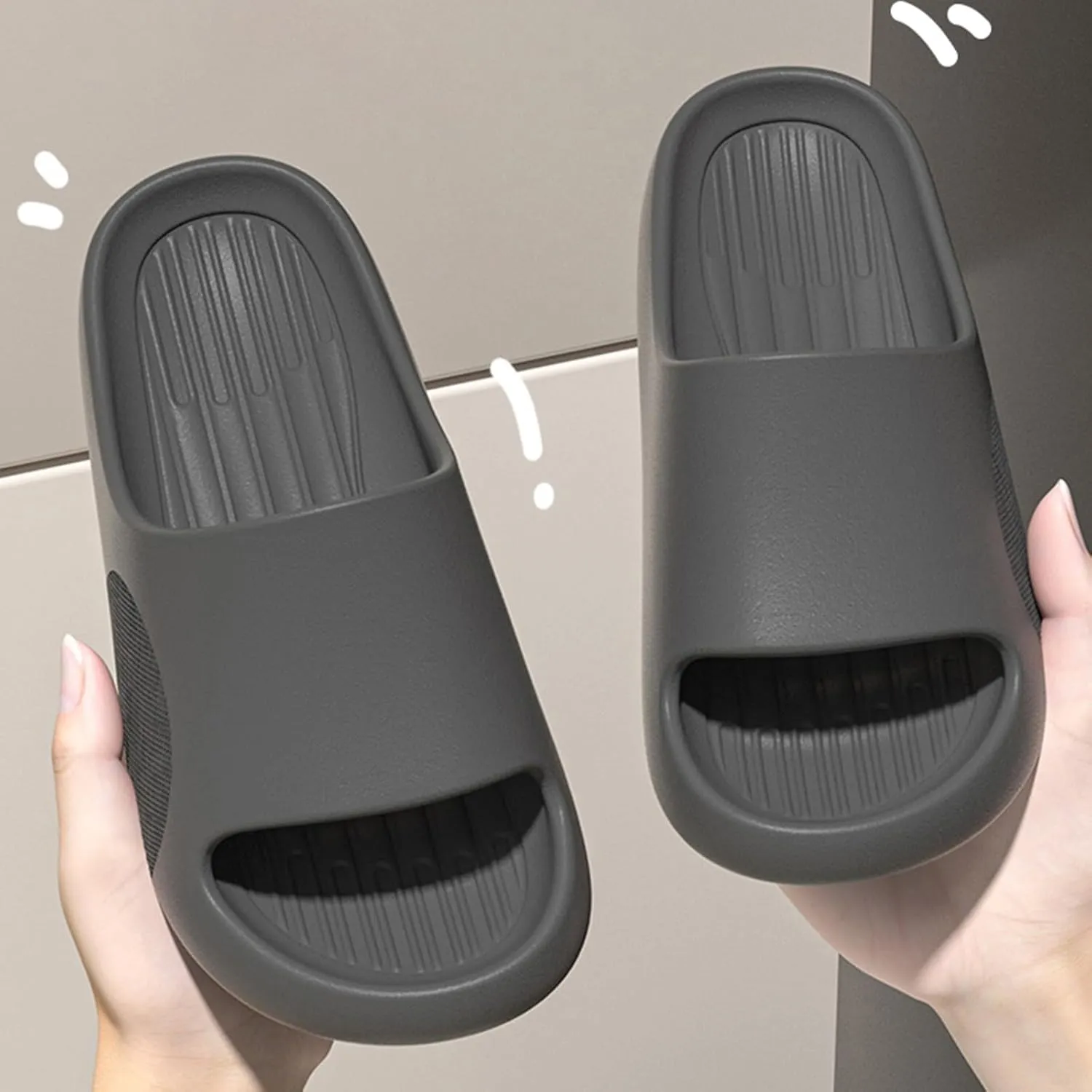 Shower Shoes for Women with Arch Support Flat Soled Open Toed Breathable Slippers Soft Soled Slippers
