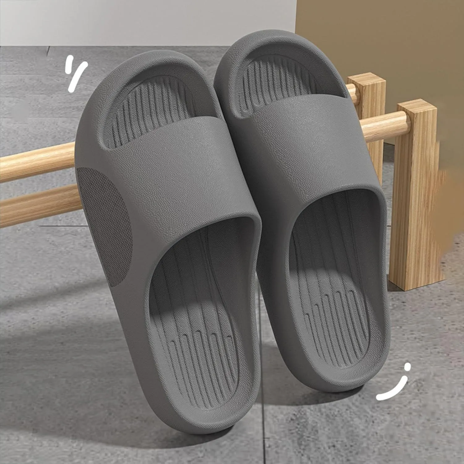 Shower Shoes for Women with Arch Support Flat Soled Open Toed Breathable Slippers Soft Soled Slippers
