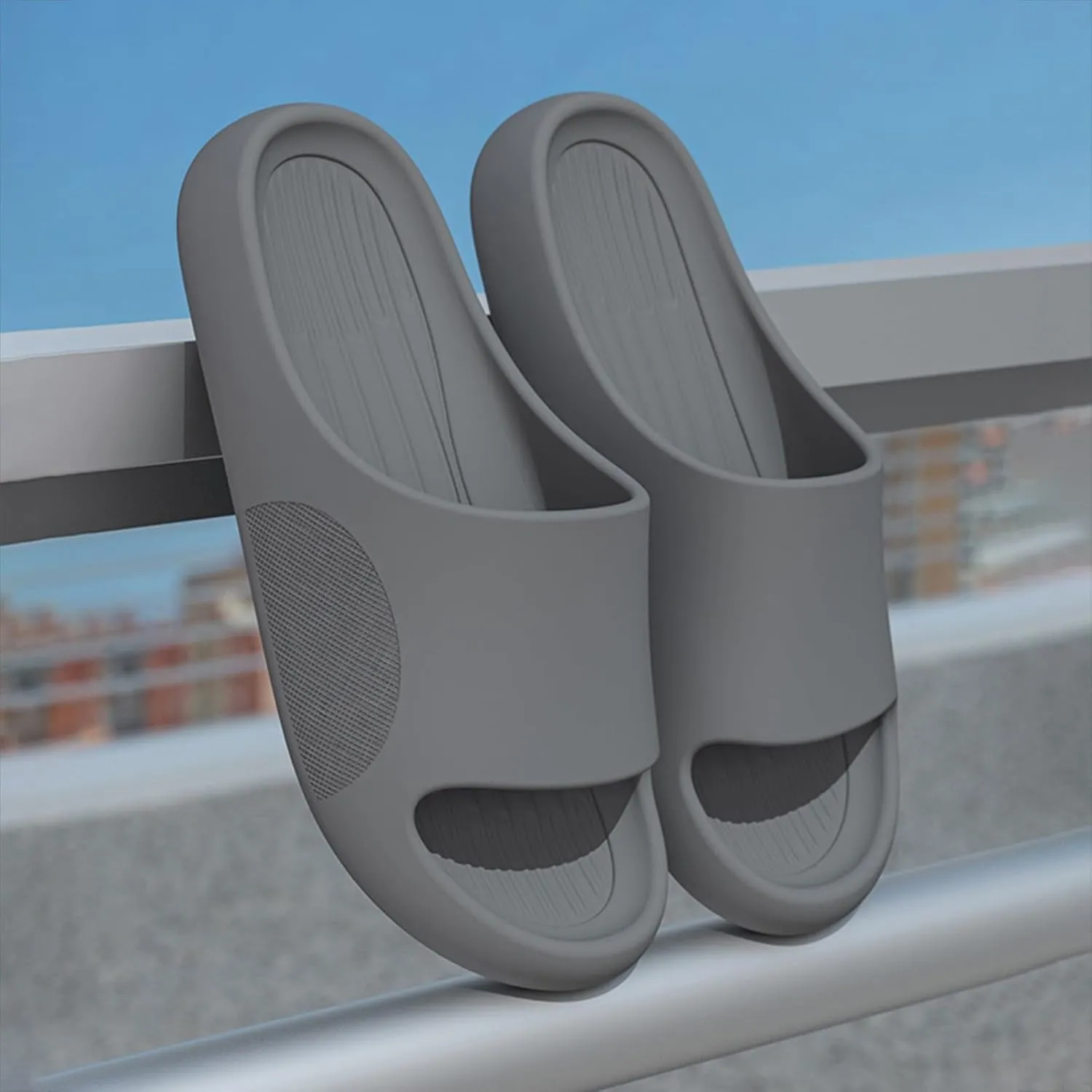 Shower Shoes for Women with Arch Support Flat Soled Open Toed Breathable Slippers Soft Soled Slippers