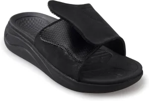 Slide Sandals for Men with Adjustable Width Arch Support Orthotic for Plantar Fasciitis Swollen Feet Pain Relief Neuropathy