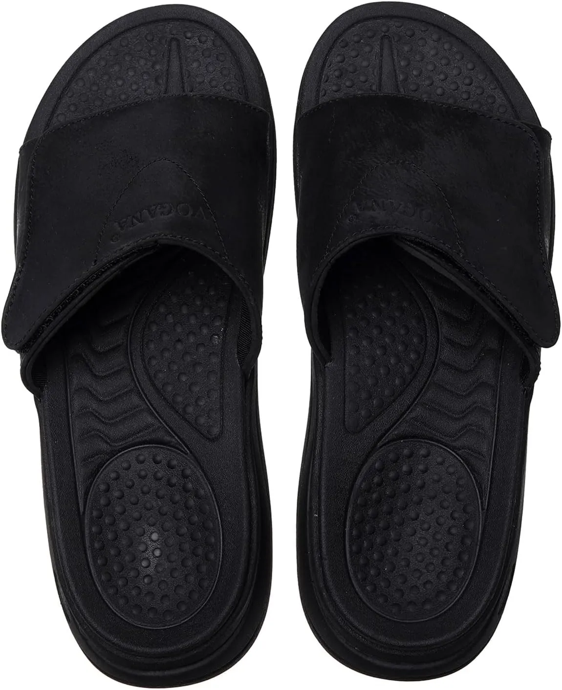 Slide Sandals for Men with Adjustable Width Arch Support Orthotic for Plantar Fasciitis Swollen Feet Pain Relief Neuropathy