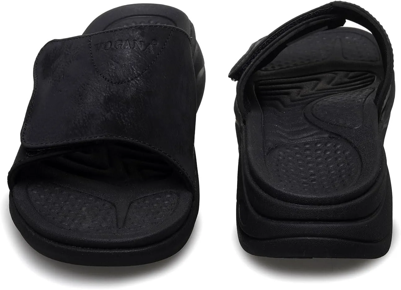Slide Sandals for Men with Adjustable Width Arch Support Orthotic for Plantar Fasciitis Swollen Feet Pain Relief Neuropathy