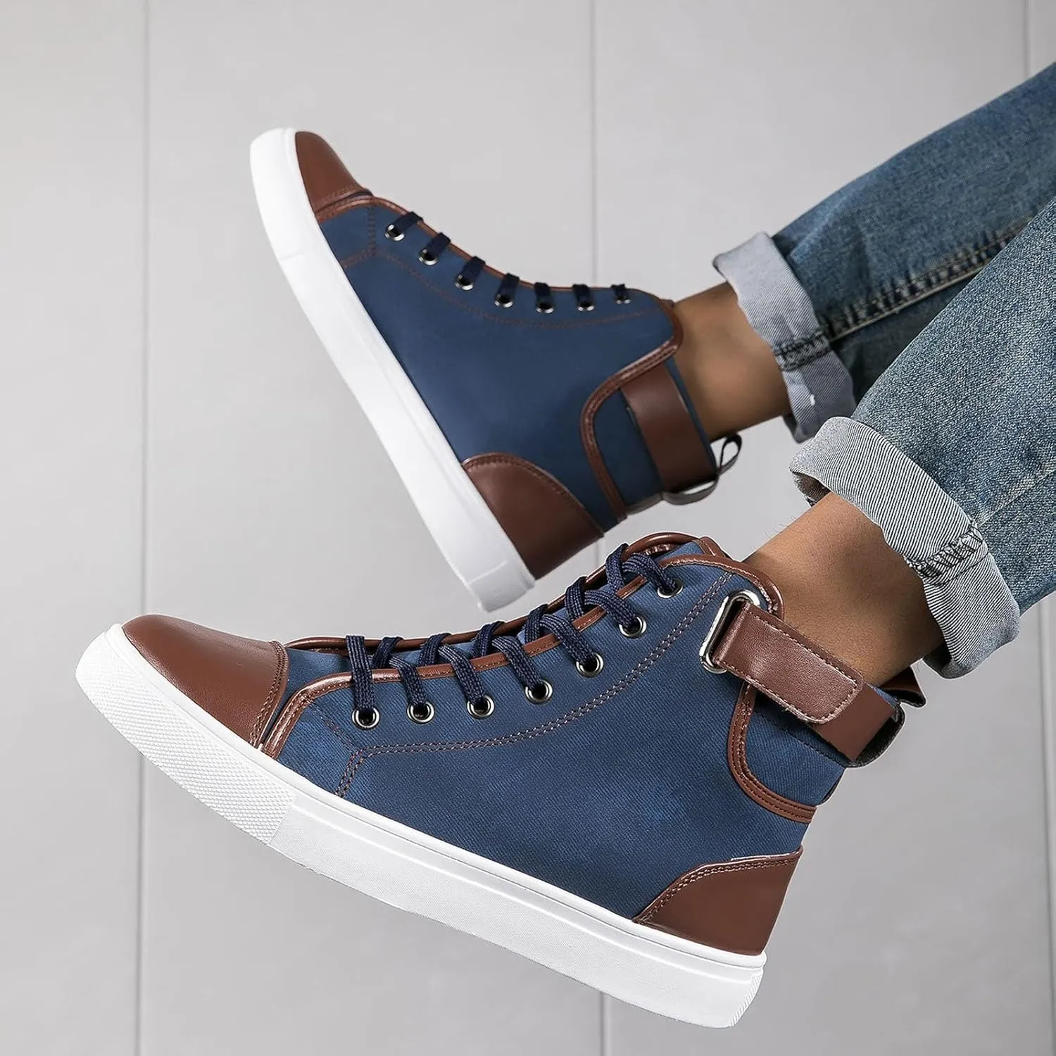 Slip on Walking Shoes for Men High Top Casual Dressy Memory Foam Breathable Mesh Fashion Sneakers Non Slip Travel Jogging Workout Tennis Shoes Wide Width