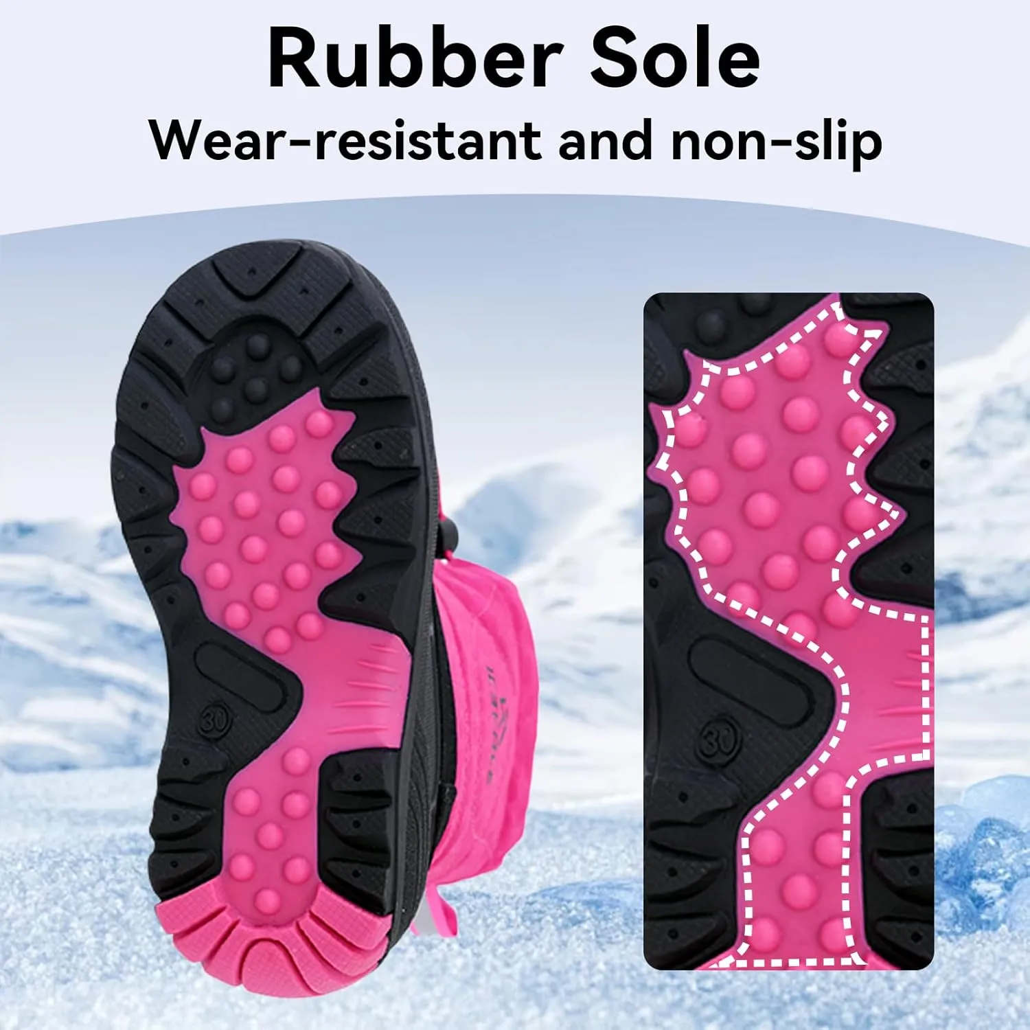Snow Boots for Kids Waterproof Durable and Slip Resistant Winter Snow Boots for Boys and Girls with Insulated Fleece Lining, Perfect for Snowy Adventures. Ideal Snow Boots toddler to Keep Feet Warm and Dry