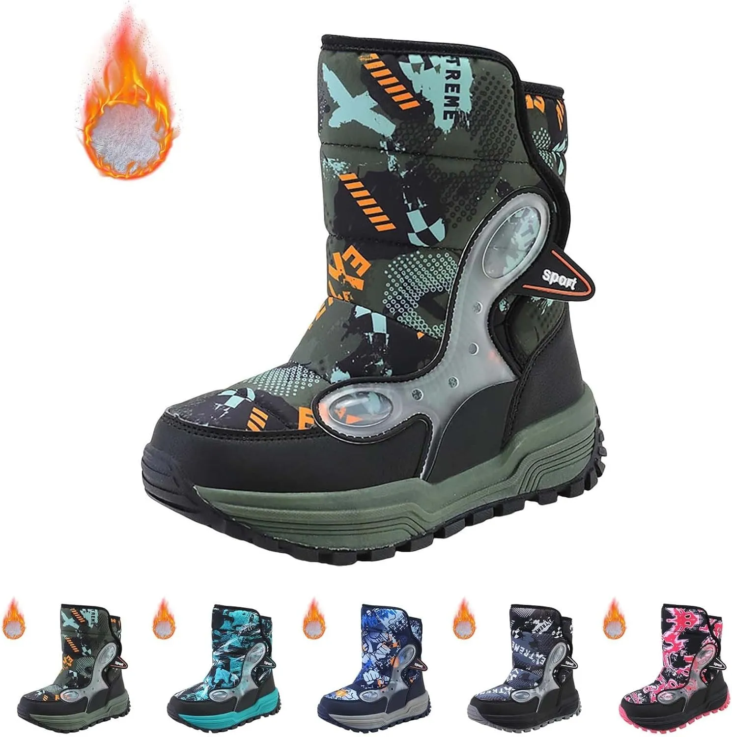 Snow Boots For Toddler Kids Snow Boots Boys Girls Mid Calf Water Proof Warm Faux F𝐮r Lined Insulated Winter Boots