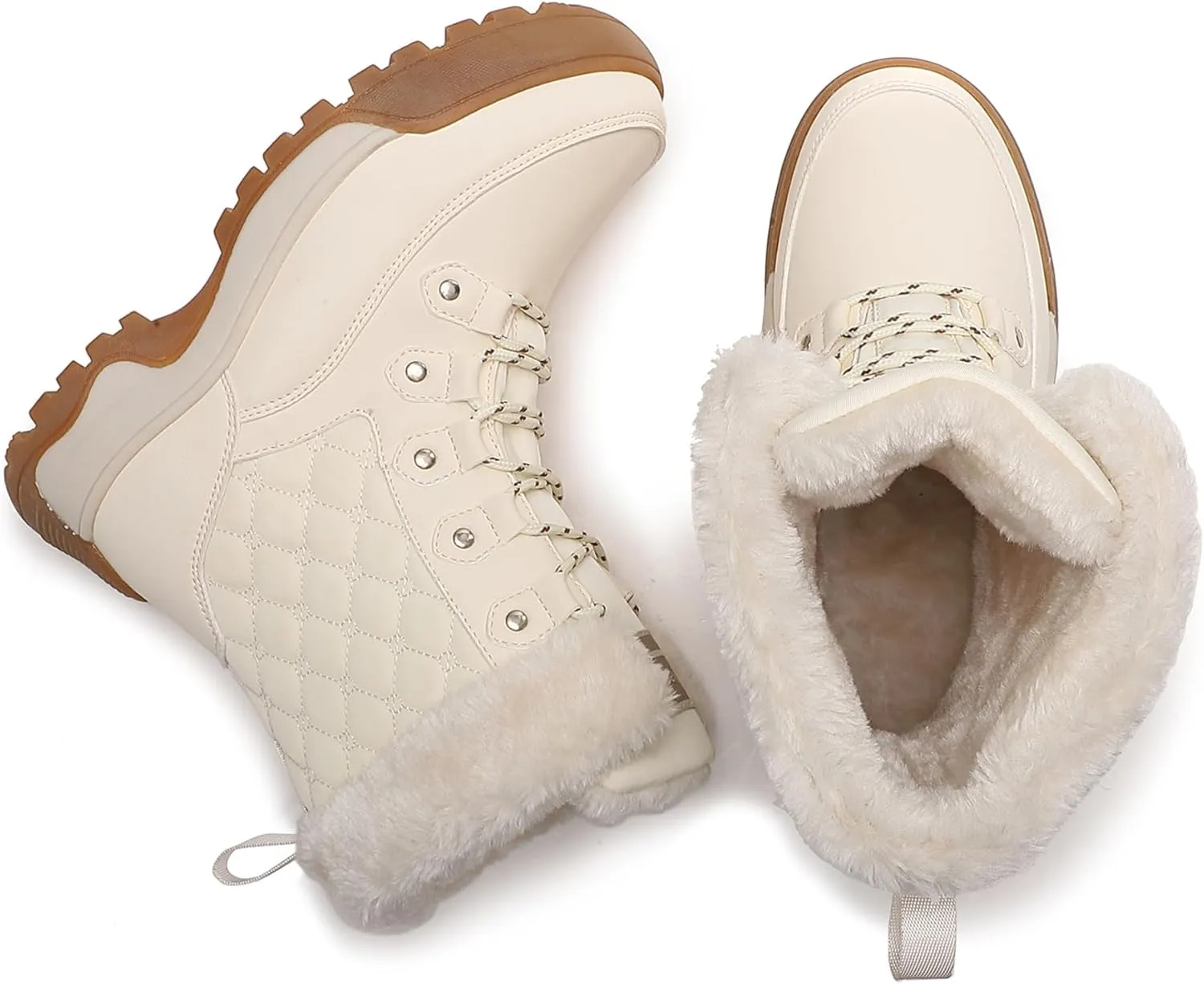 Snow Boots Women Waterproof Insulated with Laces