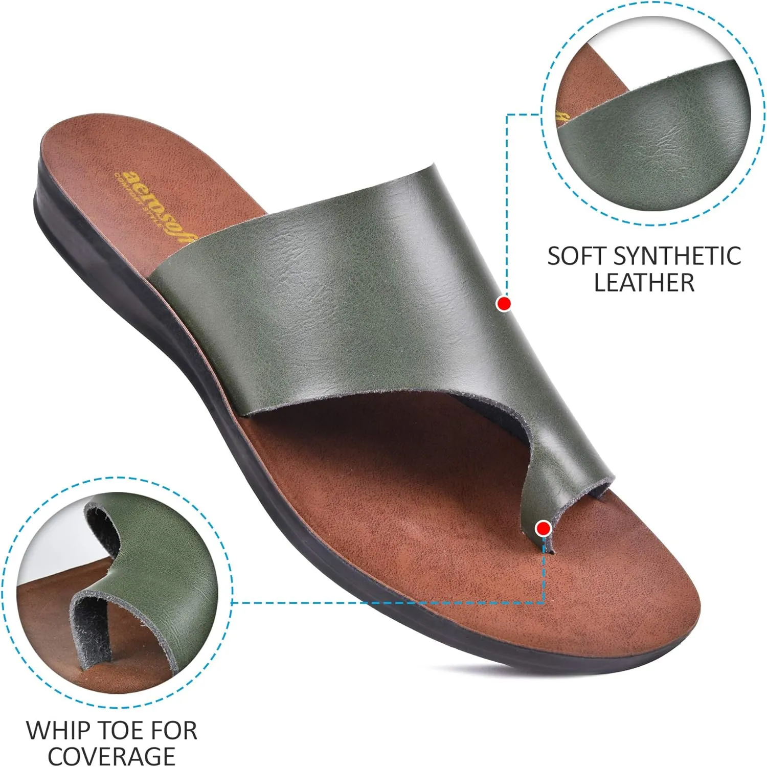 Split Toe Strap Man-Made Leather Ladies Cute Slides Outdoor Travel Dressy Flats Comfortable Walking Casual Summer Sandals for Women Fashion Footwear