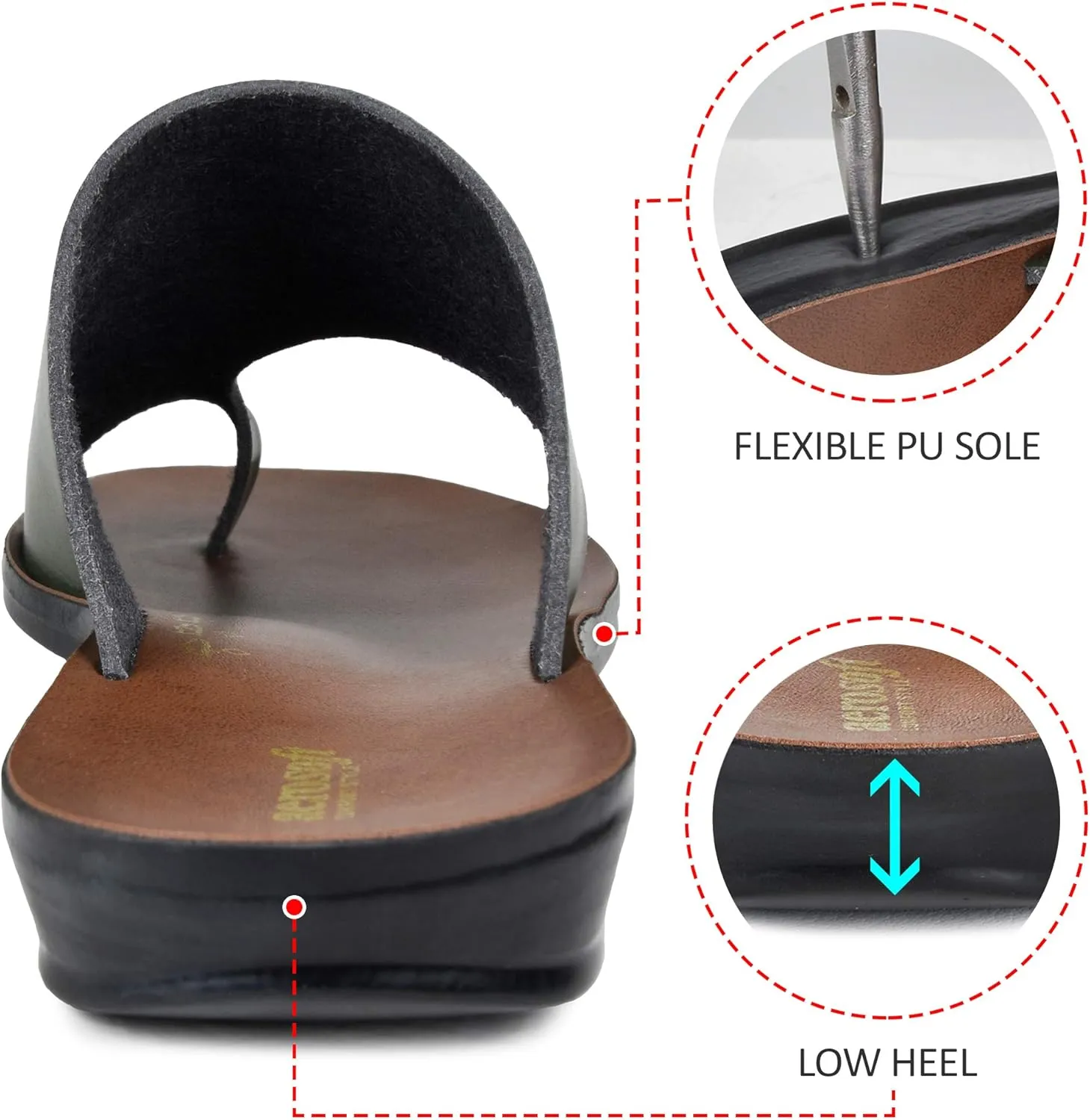 Split Toe Strap Man-Made Leather Ladies Cute Slides Outdoor Travel Dressy Flats Comfortable Walking Casual Summer Sandals for Women Fashion Footwear