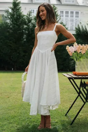 Square Neck Cami Dress – Ruffled Cotton Elegance