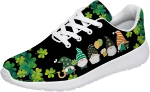 St Patricks Day Gnomes Shoes for Women Tennis Shoes Shamrocks Sneakers Irish Gifts for Women Men