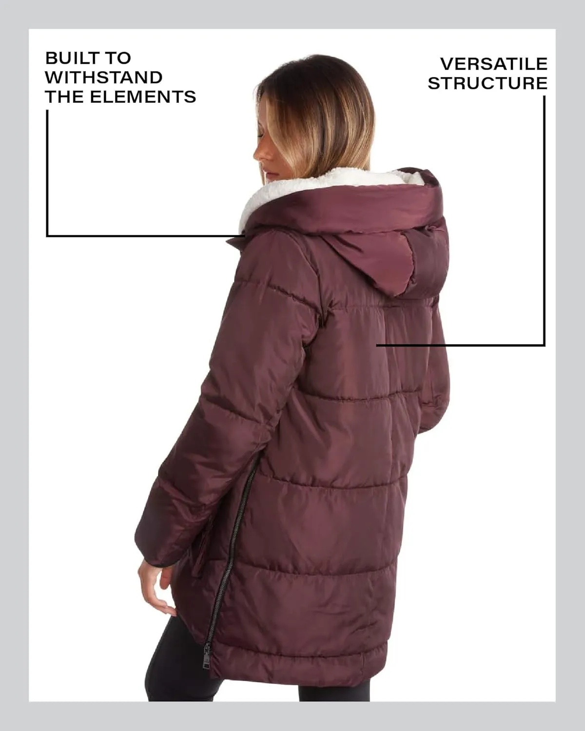 Steve Madden Women's Long Parka - Insulated Quilted Puffer Winter Coat for Women with Faux Sherpa Hood (Sizes: S-XL)