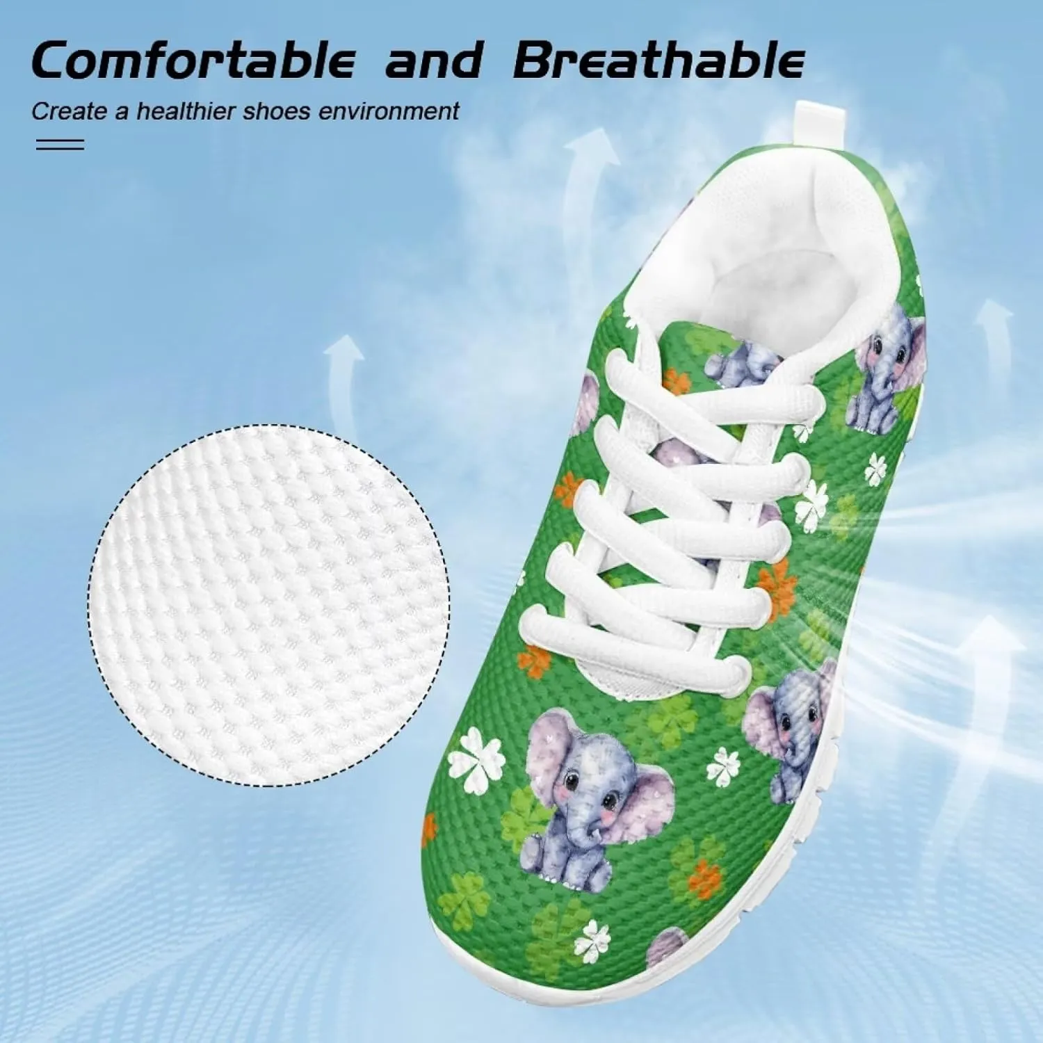 St.Patrick's Day Themed Sport Sneakers for Boys Girls Kids Casual Active Shoes for School