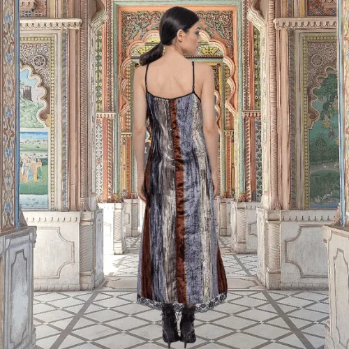 Striped Velvet Dress