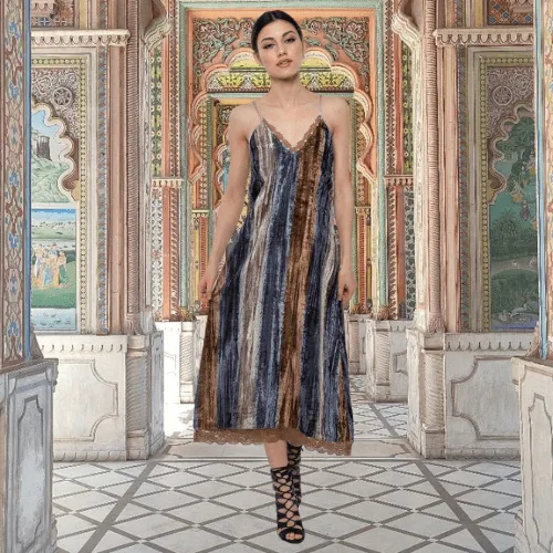 Striped Velvet Dress