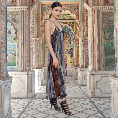 Striped Velvet Dress