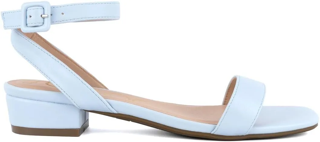 Sugar Women's Low Block Heel Dress Sandals – Ankle Strap Open Toe Comfortable Walking Heels for Casual, Party, or Work