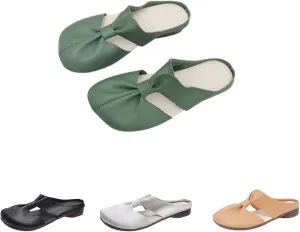 Summer 2025 Women's Soft Sole Knot Mules, Cut Out Design Round Toe Backless Non-Slip Sandals, Summer Hollow Out Lightweight Comfy Casual Slip On Clogs Shoes for Women