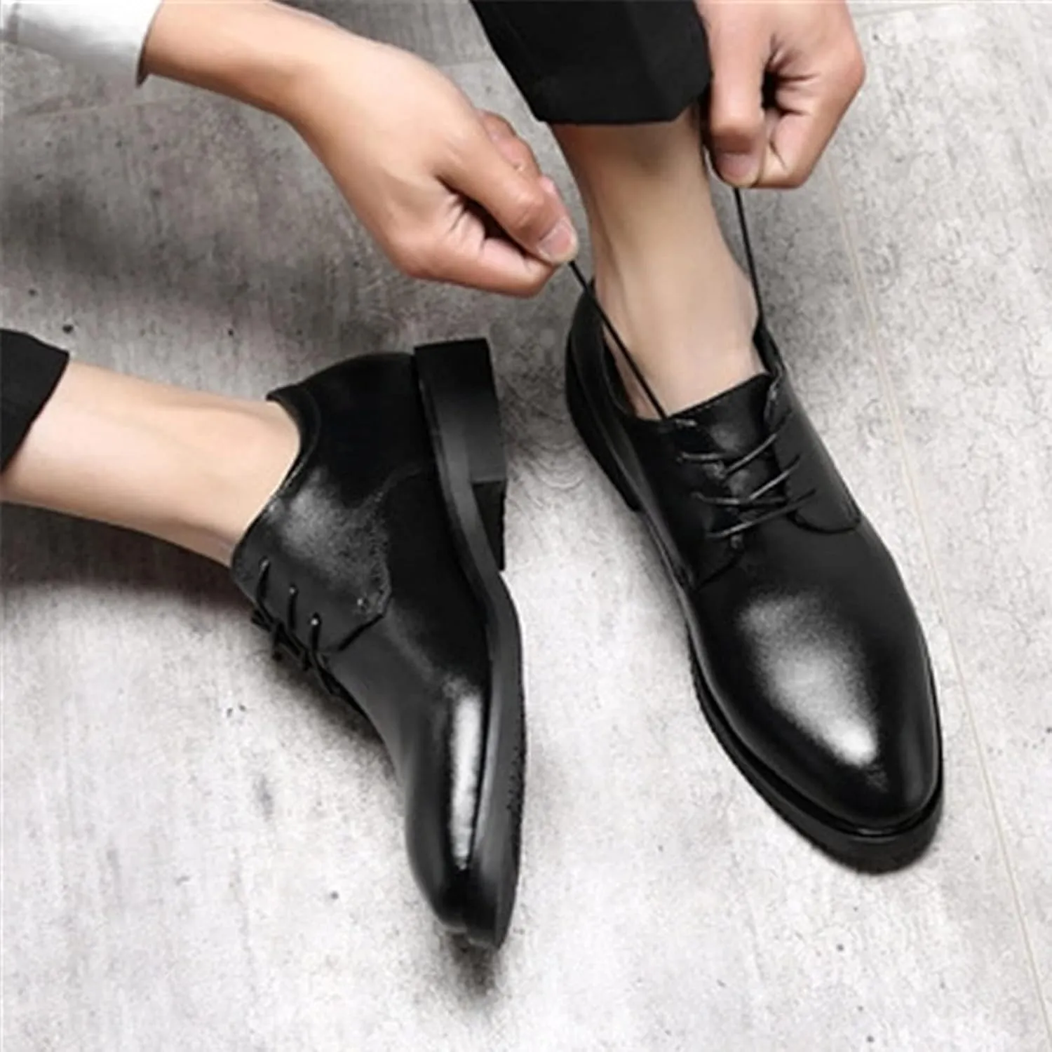 Tan Formal Leather Shoes for Men Color Solid Business Fashion Summer Style Shoes Leather Men's Leisure Breathable Men's Leather Shoes Men's Dress Oxfords Breathable Mesh Shoes