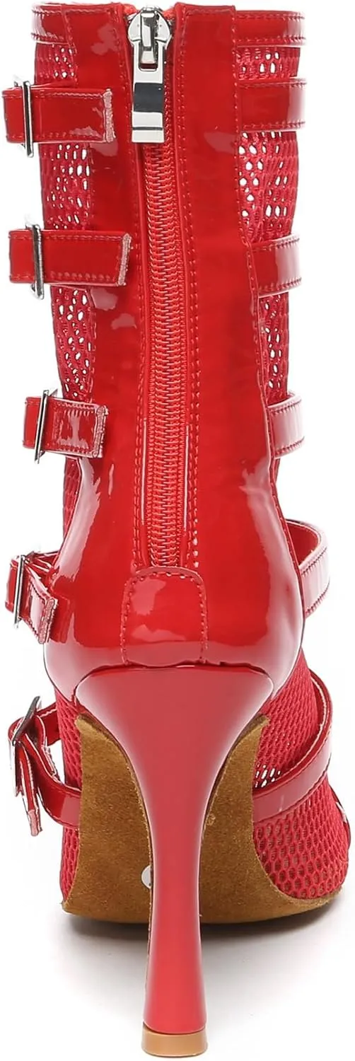 Teen Girl Womens Dance Ankle Booties with Buckle Summer Formal Party Evening Sandals Shoes