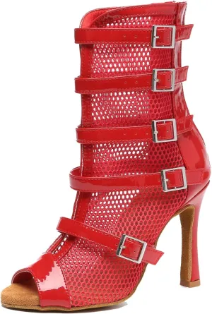 Teen Girl Womens Dance Ankle Booties with Buckle Summer Formal Party Evening Sandals Shoes