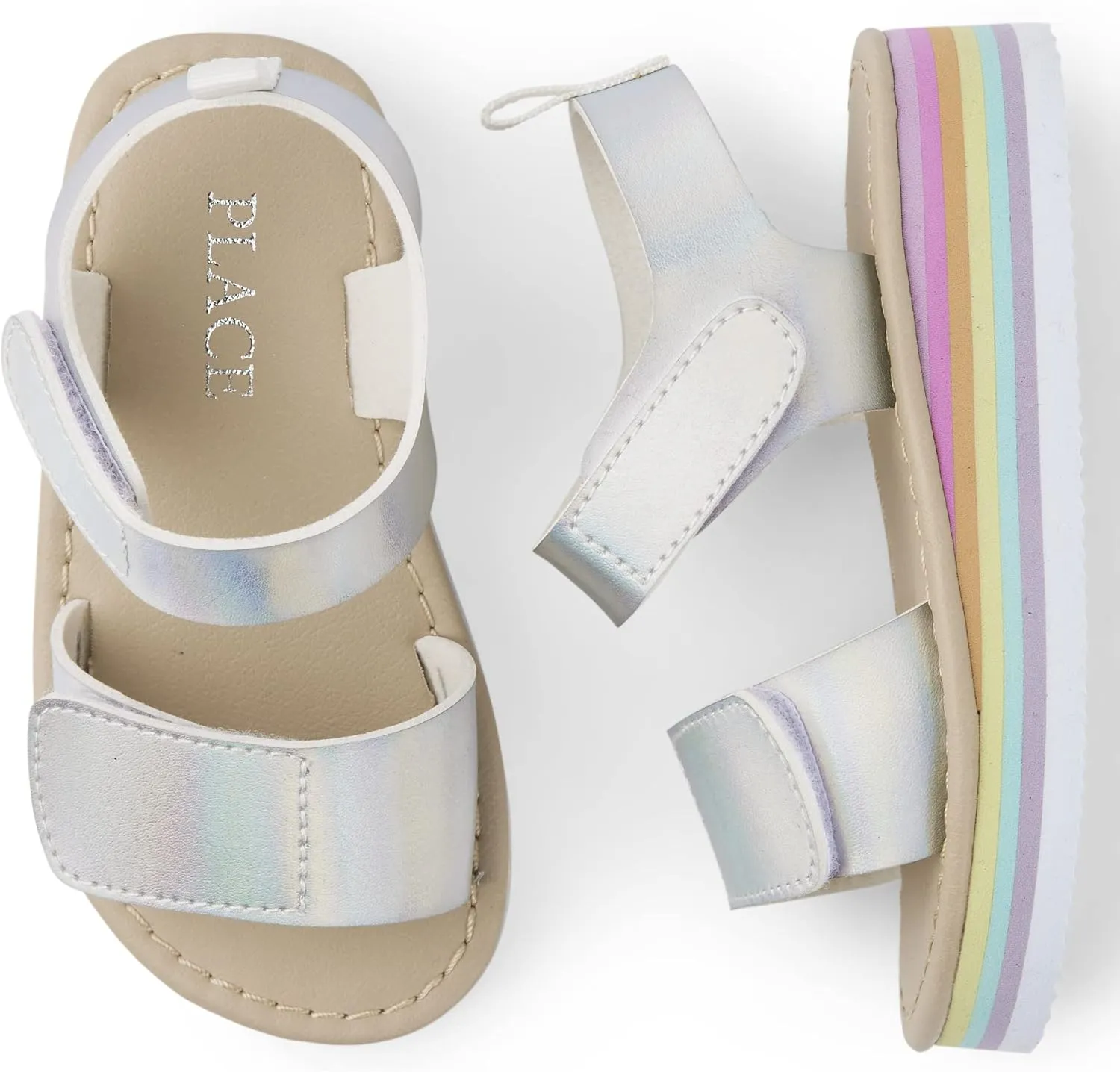 The Children's Place Girl's Baby Toddler Platform Sandals with Adjustable Ankle Strap