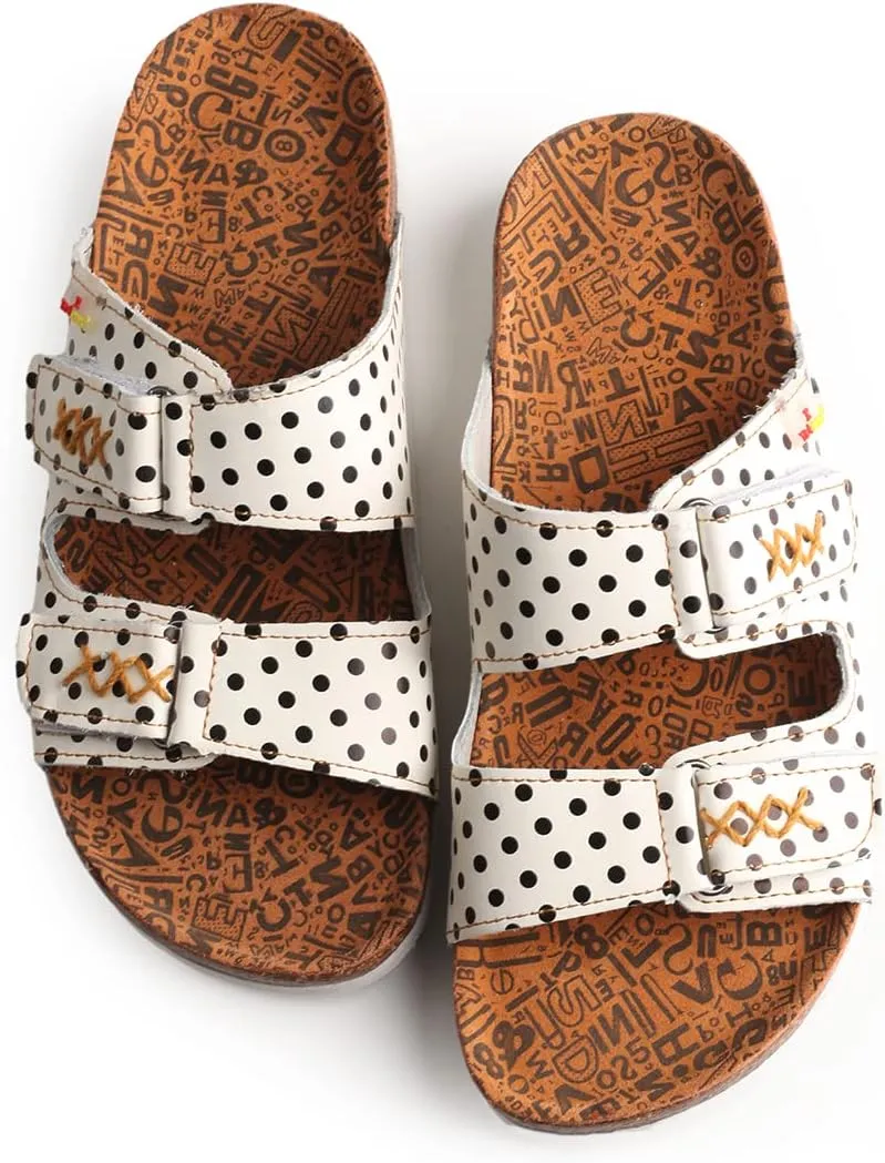 TMA EYES Womens Flat Sandals with Cork Footbed, Open Toe Slides Adjustable Slip On Slippers