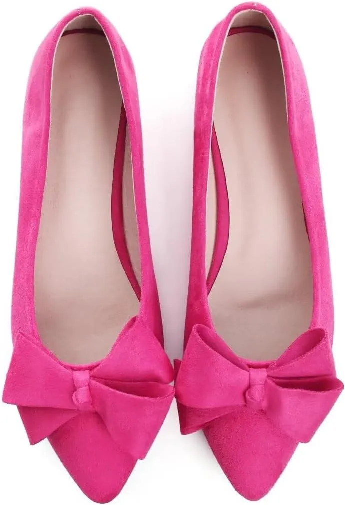TN TANGNEST Women Classical Bowknot Flats Comfort Slip-on Pointed Toe Dress Shoes Walking Flats