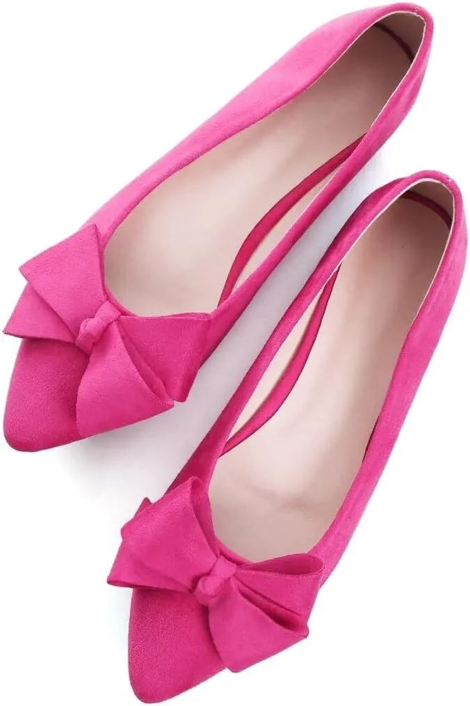 TN TANGNEST Women Classical Bowknot Flats Comfort Slip-on Pointed Toe Dress Shoes Walking Flats