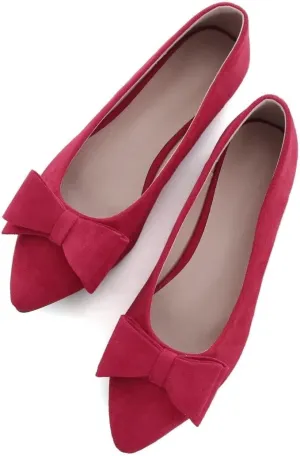 TN TANGNEST Women's Comfortable Pointed Toe Bowknot Flats Slip On Loafers Casual Flats
