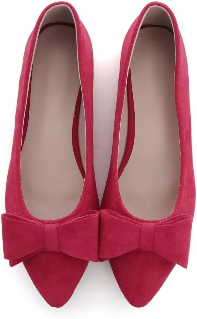 TN TANGNEST Women's Comfortable Pointed Toe Bowknot Flats Slip On Loafers Casual Flats