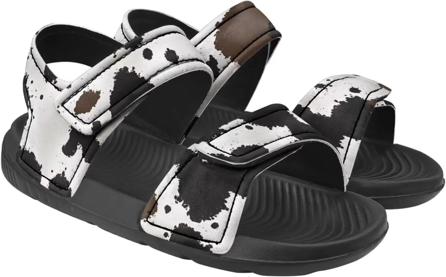 Toddler Boys Girls Double Buckle Sandals Breathable Lightweight Adjustable Water Sandal for Toddler Little Kids Black Sole