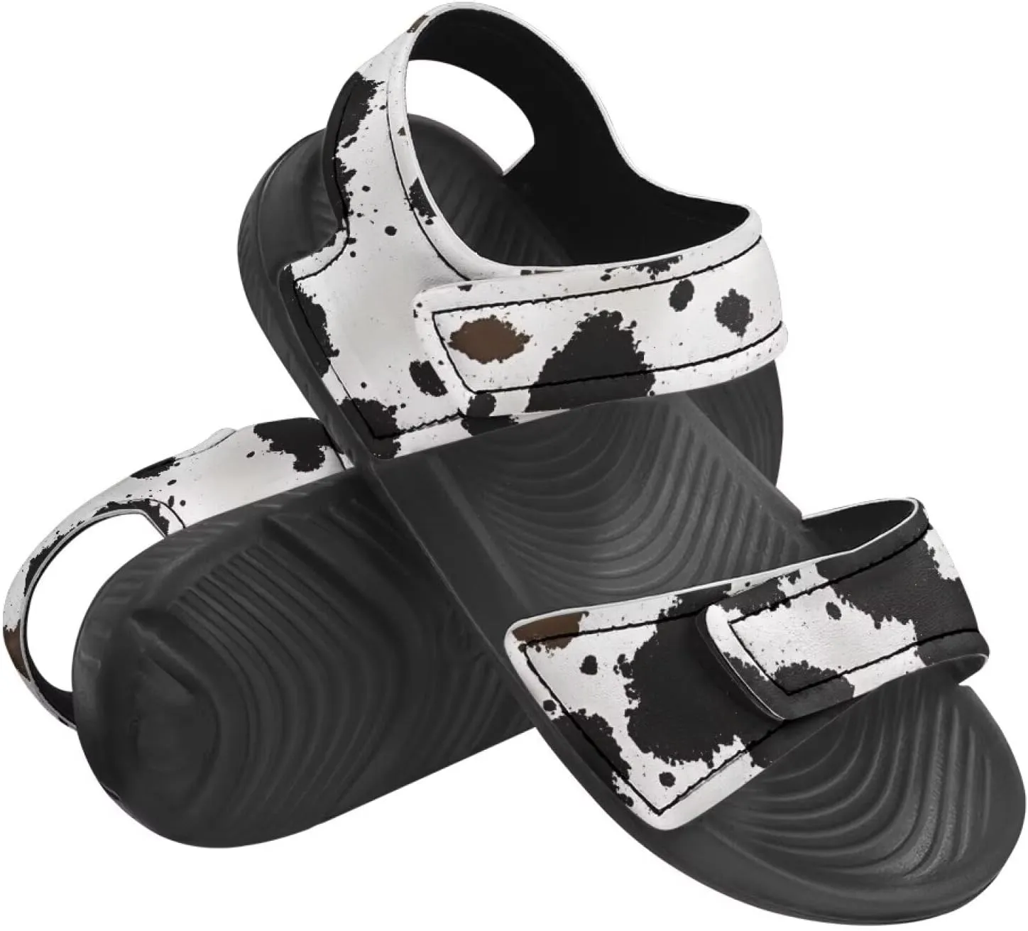 Toddler Boys Girls Double Buckle Sandals Breathable Lightweight Adjustable Water Sandal for Toddler Little Kids Black Sole